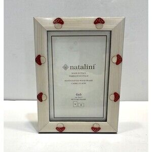 Natalini Made in Italy Picture Photo Frame Mushrooms 4 X 6 Wood Glossy Tan